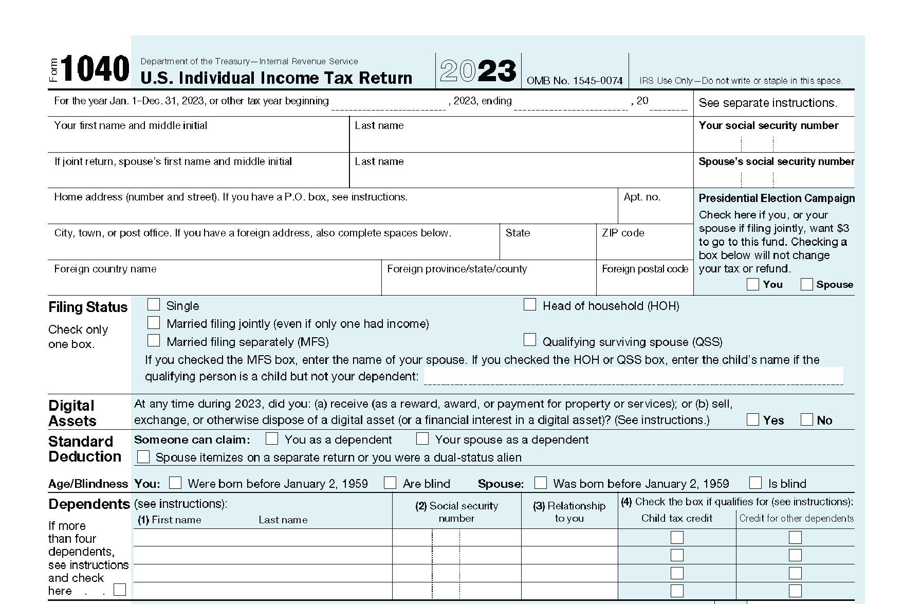 2023 1040 Form Spanish