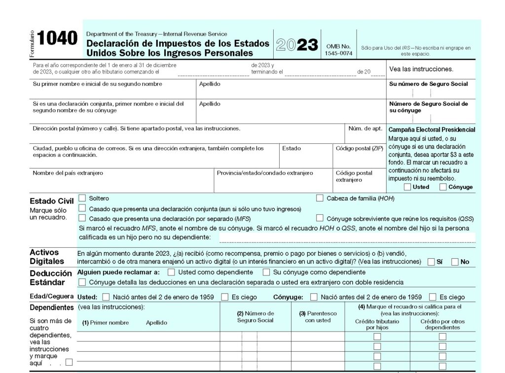 2023 1040 Form Spanish